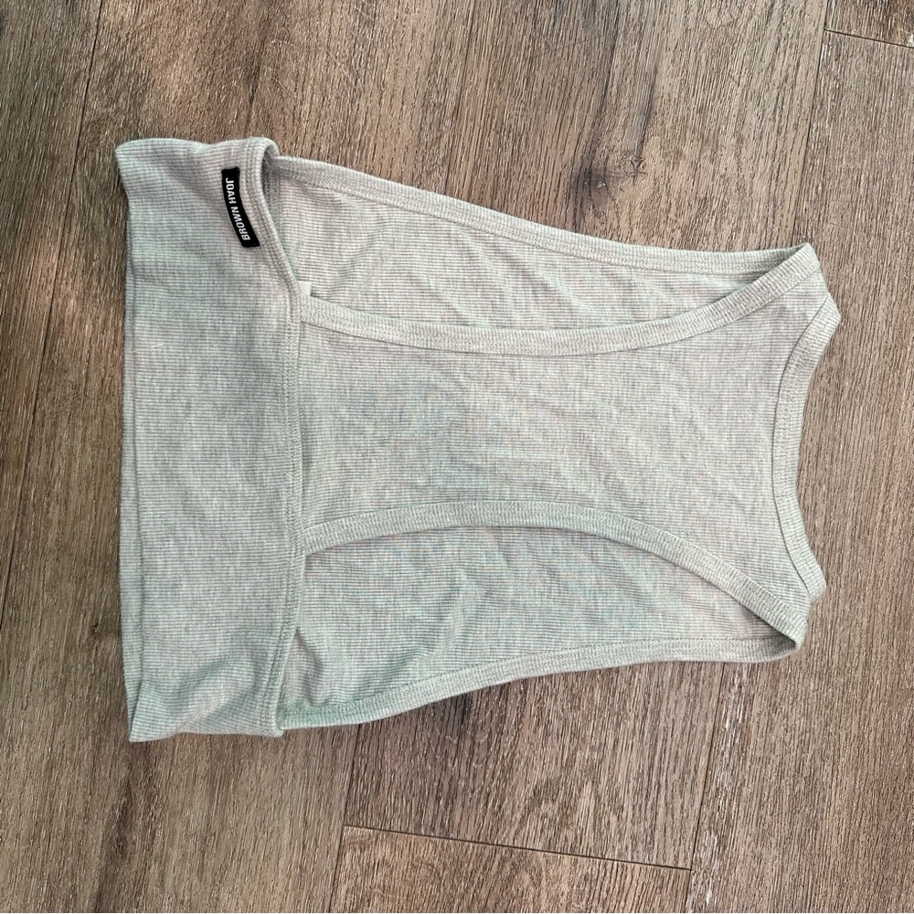 Joah Brown Ribbed Tank - Picture 3 of 5